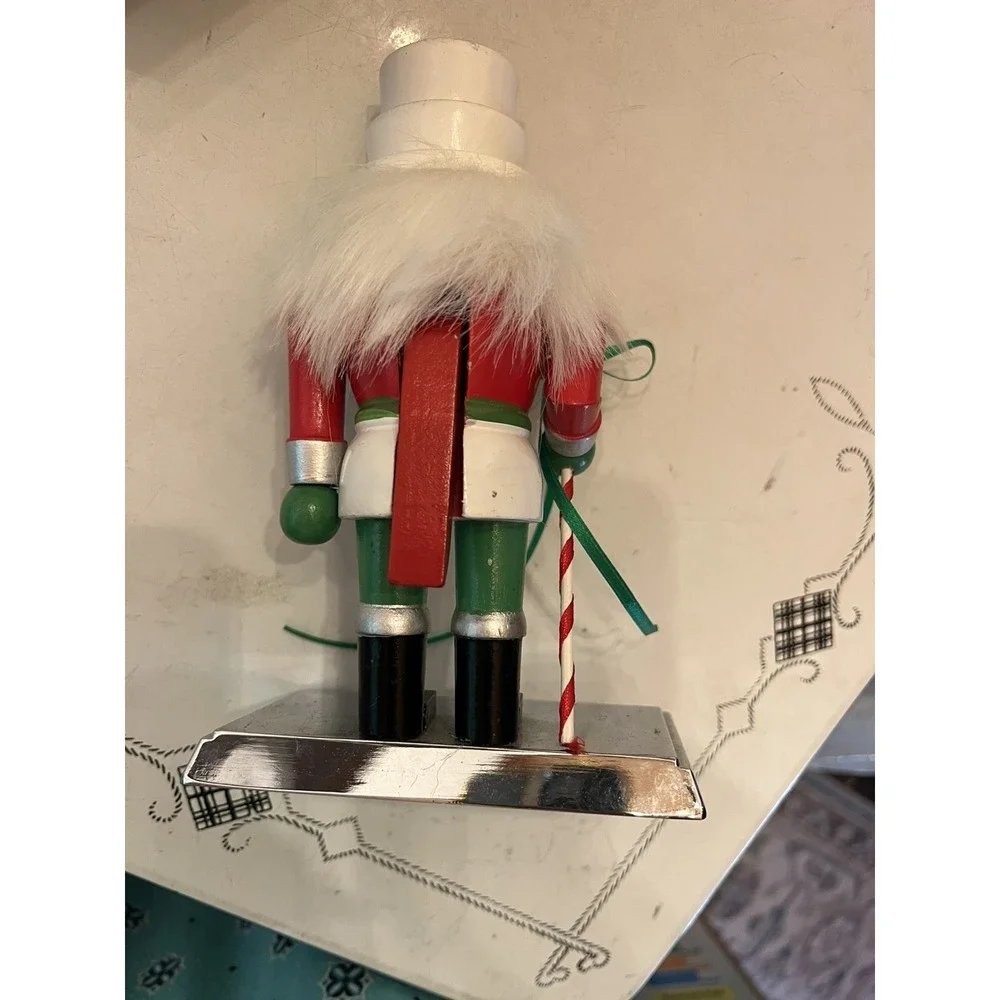PIER 1 Imports Wooden Nutcracker Mantle Stocking Holder 2016 Mouth Opens Ornate